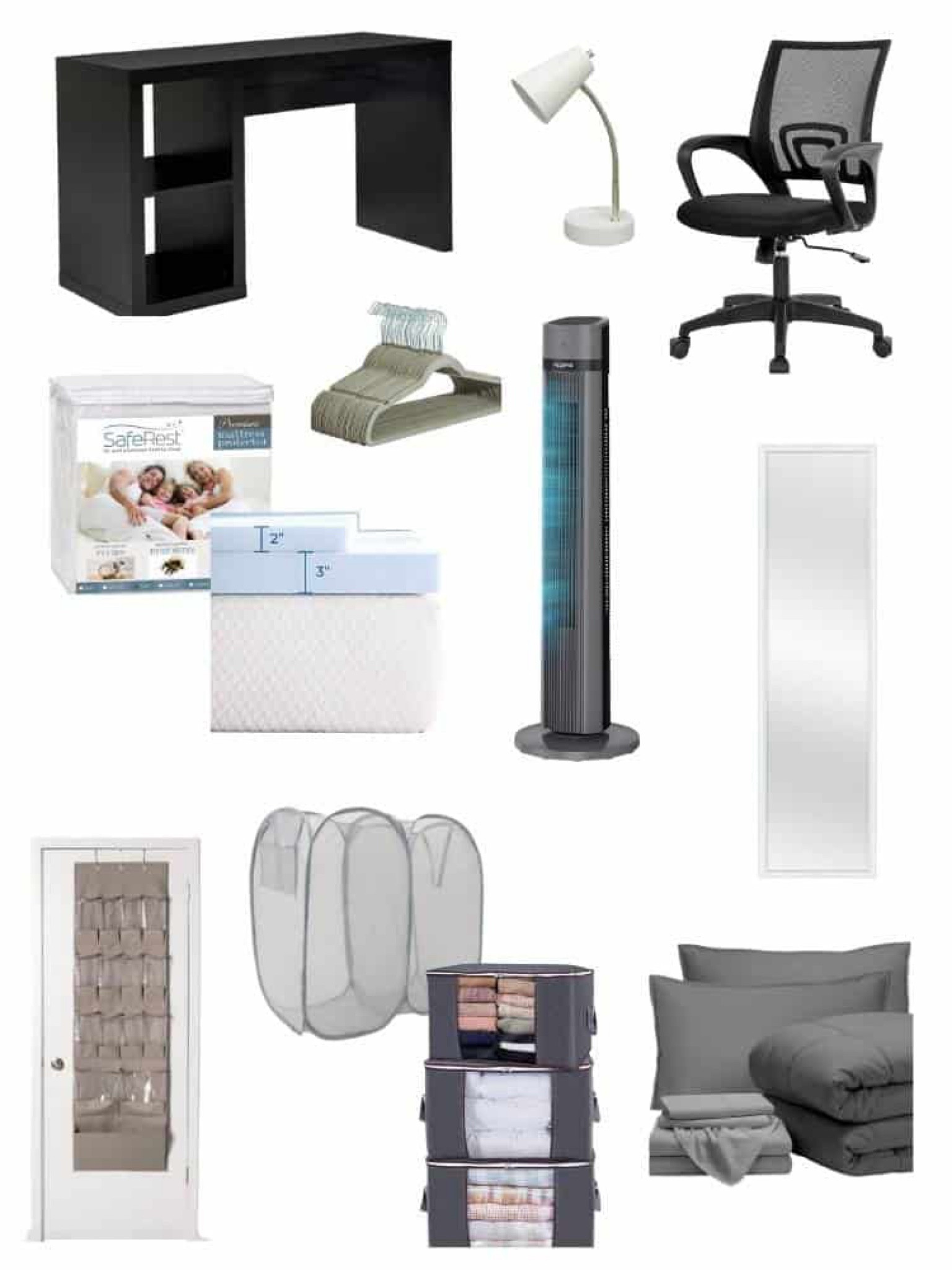 Get all the essentials for your first college apartment. If your apartment is unfurnished be sure to get a desk and comfortable chair for studying. Don’t forget a desk lamp. Cozy bedding including a mattress pad and memory foam topper is important too! Stay cool with a tower fan. And Organize your closet with slim hangers, over the door storage pockets, and fabric clothing bins

#LTKhome #LTKunder50 #LTKBacktoSchool