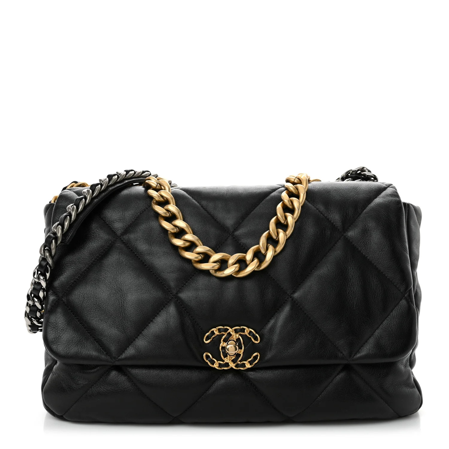 Chanel Lambskin Quilted Maxi Chanel 19 Flap Black 1708040 | FASHIONPHILE (US)