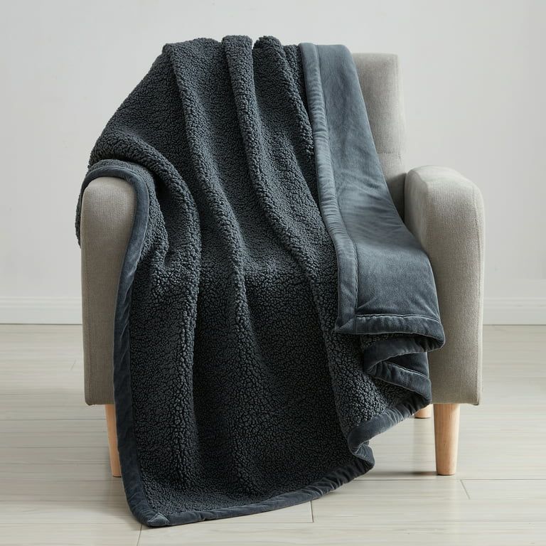 Better Homes & Gardens Faux Fur Throw, 50 x 60, Grey Teddy - Walmart.com | Walmart (US)