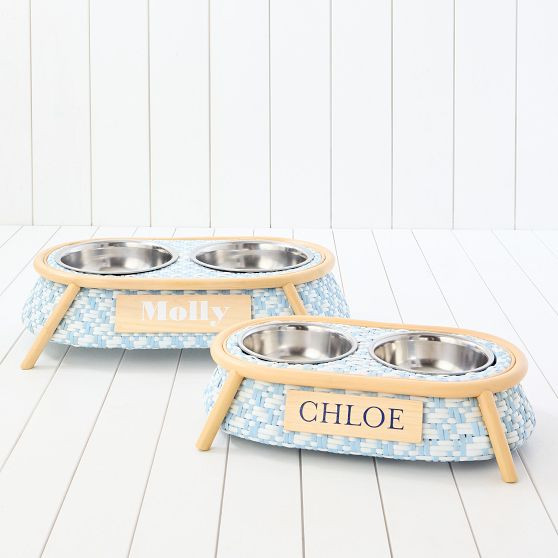 Woven Rattan Pet Feeder | Mark and Graham