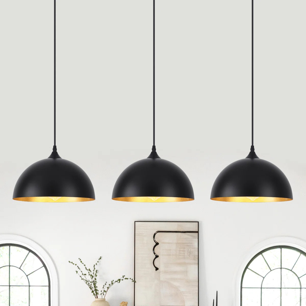3 - Light 11.81'' Dome Pendant for Kitchen Island Modern Pendant Lighting Fixtures ( Set of 3) | Wayfair North America
