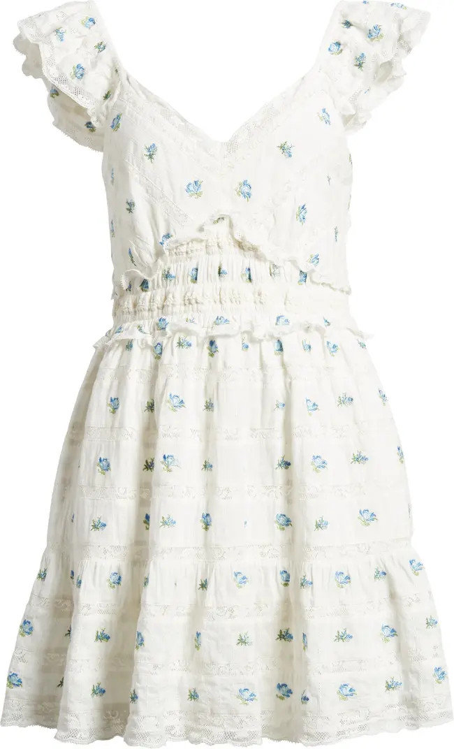 LoveShackFancy Finny Embroidered Floral Cotton Minidress | Nordstrom | Nordstrom