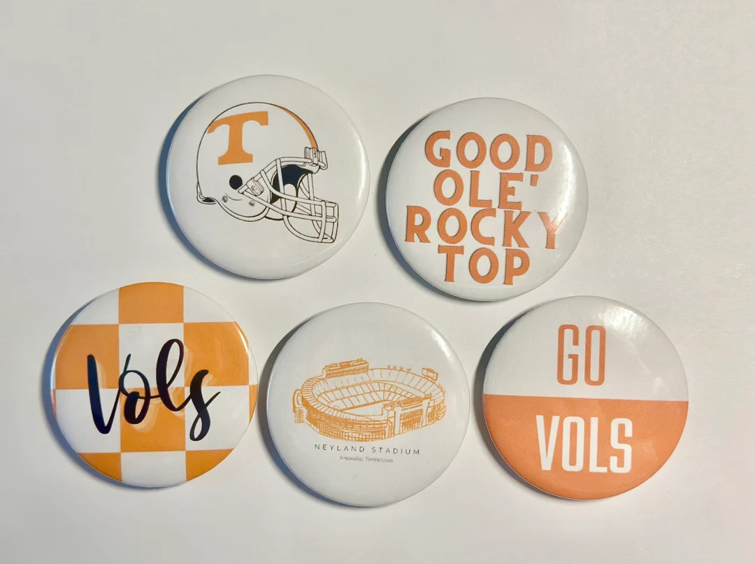 Tennessee Gameday Pinback Buttons - Etsy | Etsy (US)