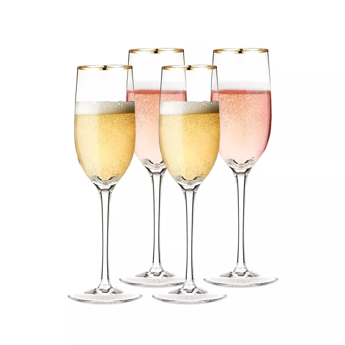 Berkware Crystal Champagne Flutes with Gold Tone Rim - 7.7oz | Target