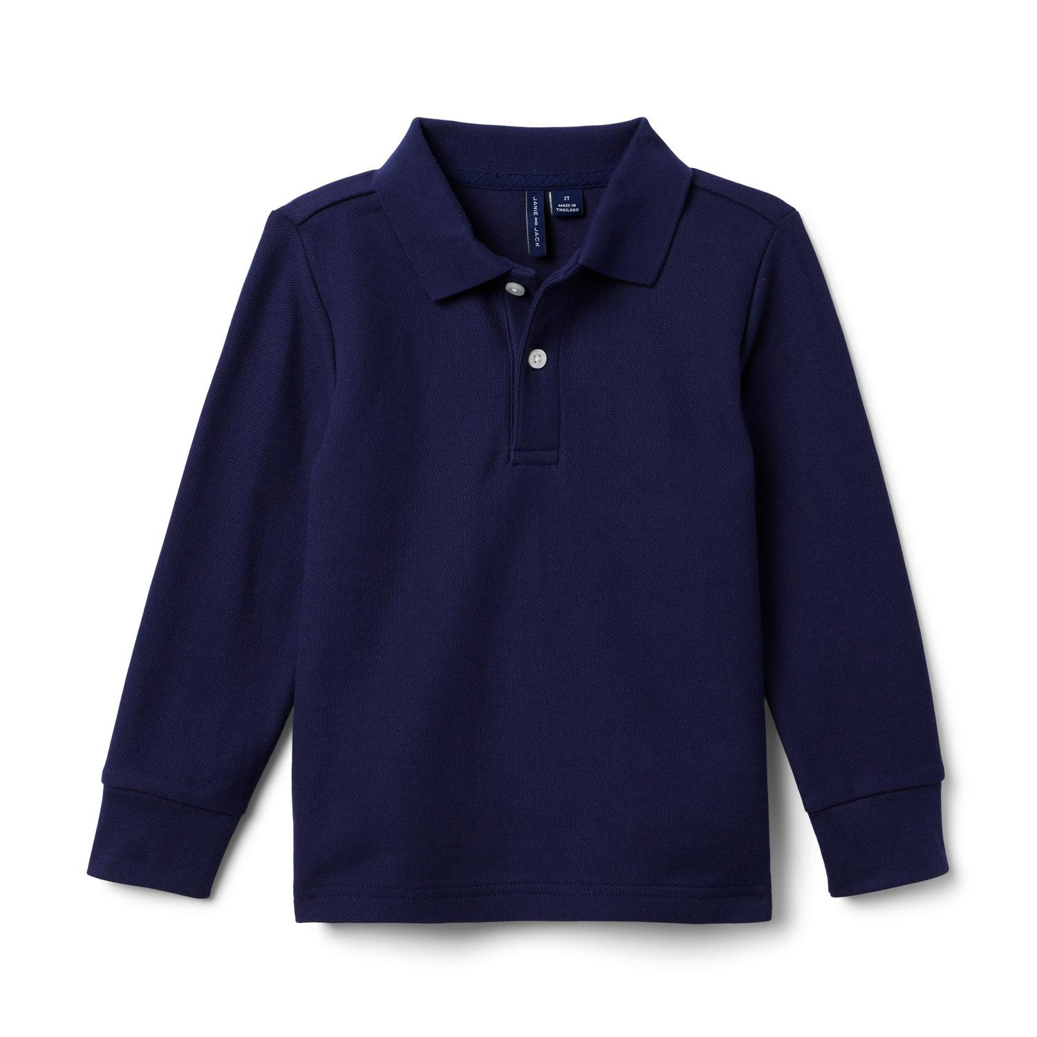 The Long Sleeve Pique Polo | Janie and Jack