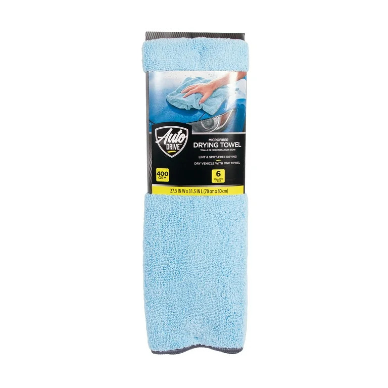 Auto Drive Car Cleaner Absorbent Microfiber Drying Towel, 6 Sq. Ft., Blue - Walmart.com | Walmart (US)