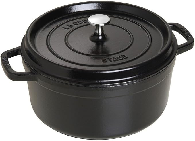 STAUB Cast Iron Round Cocotte, 5.5-quart, Black Matte | Amazon (US)