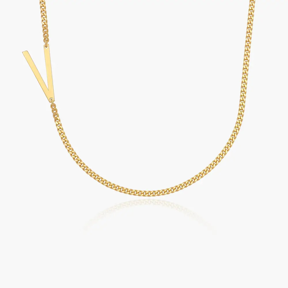Side Initial Necklace - Gold Vermeil | Oak & Luna (US)