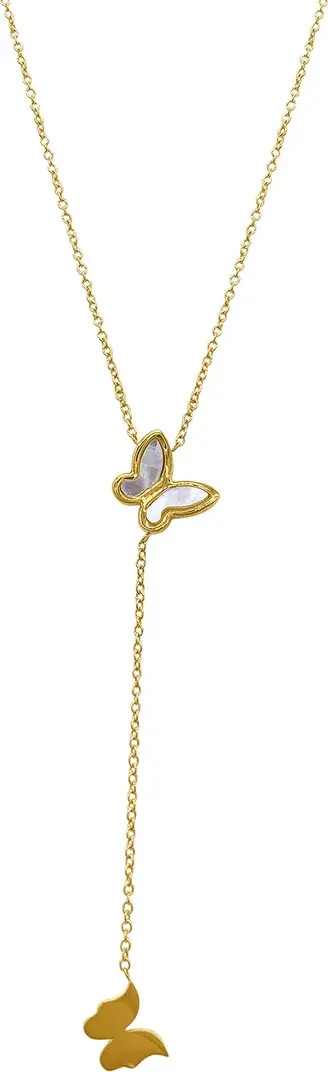 Adornia 14K Yellow Gold Plated Butterfly Lariat Pendant Necklace | Nordstromrack | Nordstrom Rack