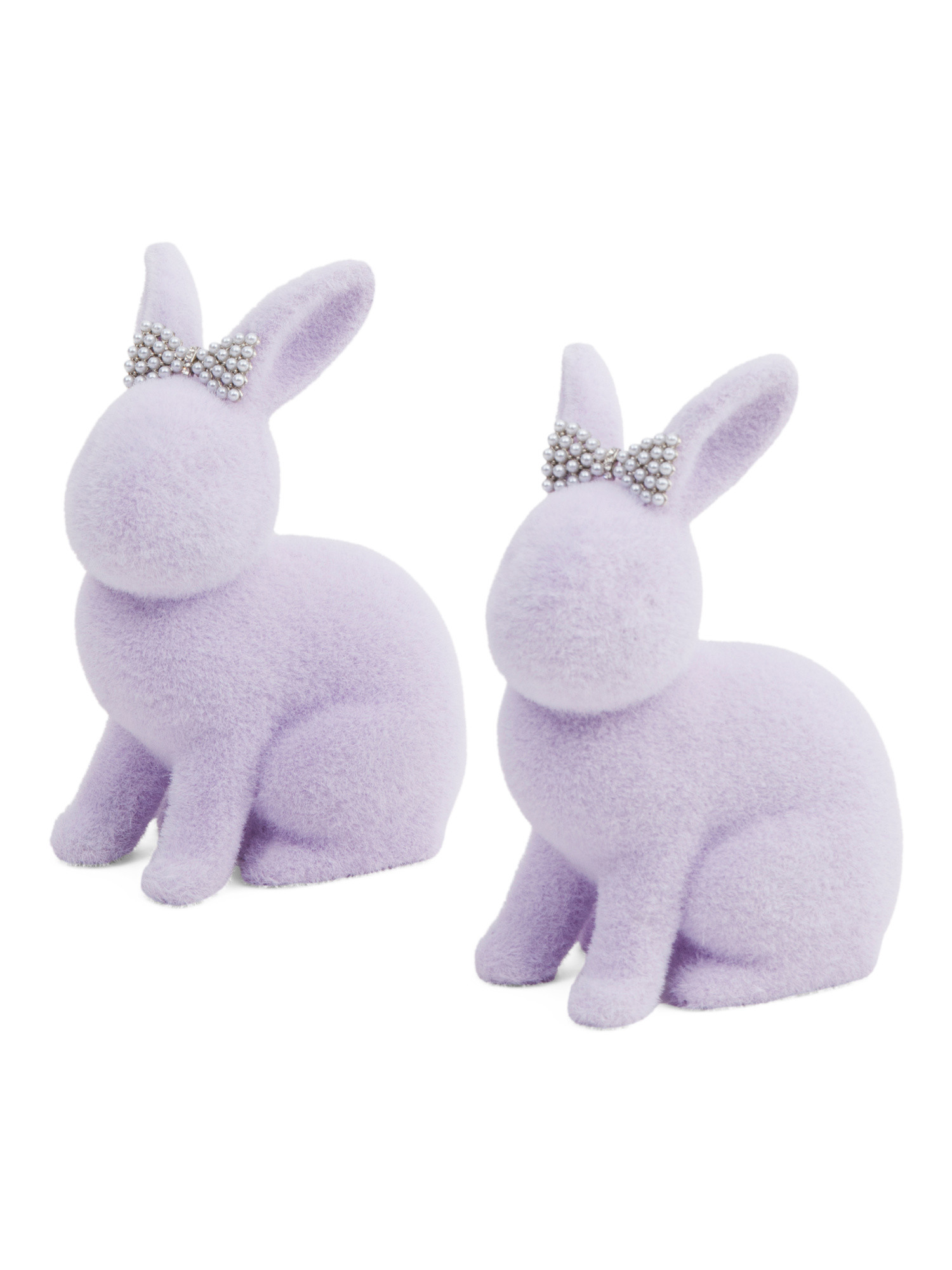 Set Of 2 7in Flocked Bunnies | TJ Maxx