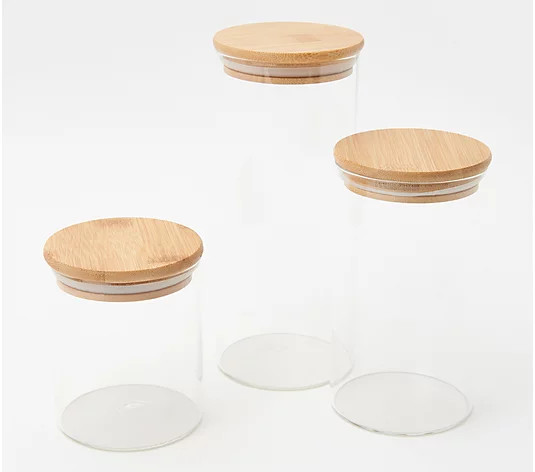 Set of 3 Glass Canisters with Lids by Bobby Berk - QVC.com | QVC