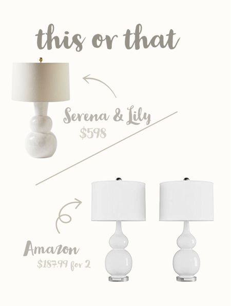 Lamps | this or that ideas | Serena & Lily | Amazon | Interior Design | decor | accessories | accents 

#LTKlamps
#LTKhome

#LTKhome #LTKstyletip