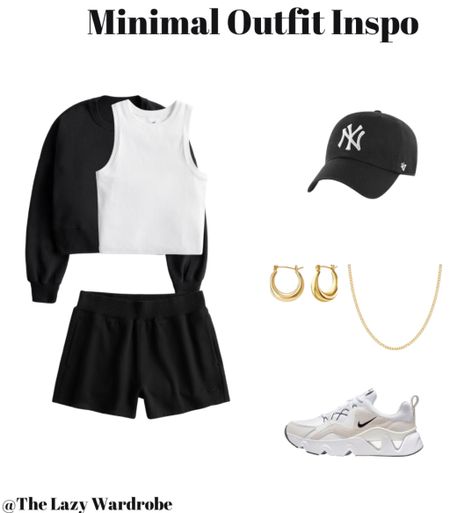 Lazy outfit ideas, Hollister sale, casual outfits, easy summer outfits, minimal style, neutral style, summer ootd, budget outfit ideas, minimal street style, Pinterest girl aesthetic, dad shorts, white tank, bike ryz 365, Amazon jewelry, Amazon earrings, gold chain, ball cap, NY ball cap

#LTKstyletip #LTKunder50 #LTKFind