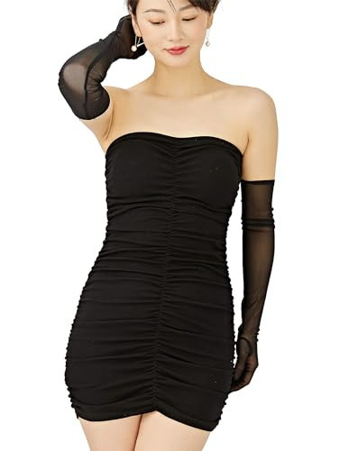 OTPEH Women Black Long Sheer Gloves Stretchy Mesh Tulle Opera Gloves Formal Elbow Length | Amazon (US)