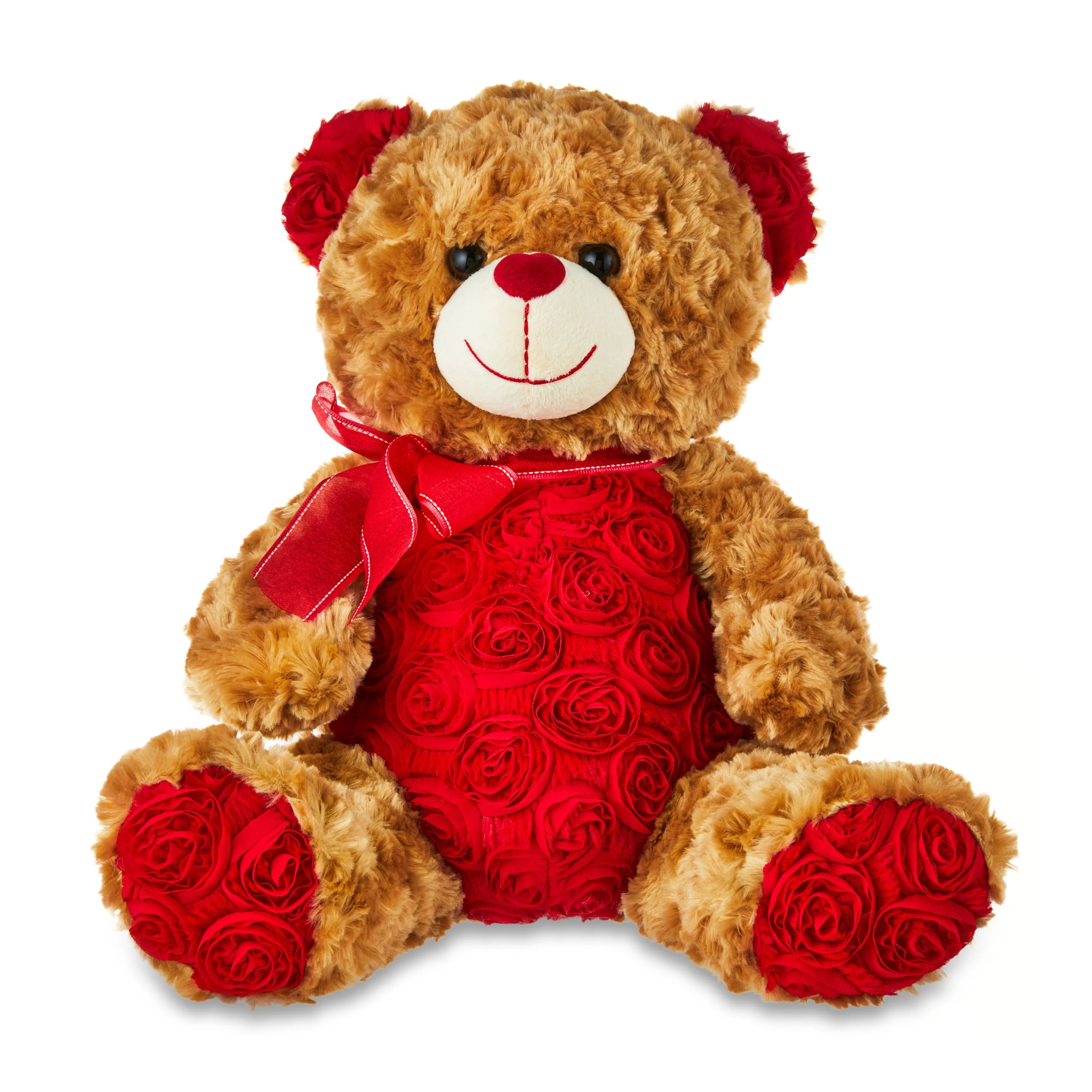 14in Red Rosy Brown Teddy Plush Toy for Adult, Way to Celebrate! | Walmart (US)