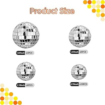 27 PCS Disco Ball Cake Decoration Ornaments Reflective Mirror Ball Cake Decoration 70s Disco Them... | Amazon (US)