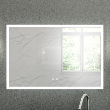 Bristol 36 x 24 Inch Rectangle Lighted Mirror with Anti-Fog | Vintage Tub & Bath