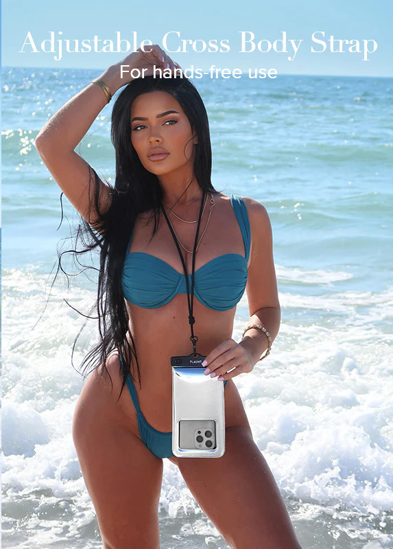 Silver Metallic Waterproof Phone Pouch | FLAUNT