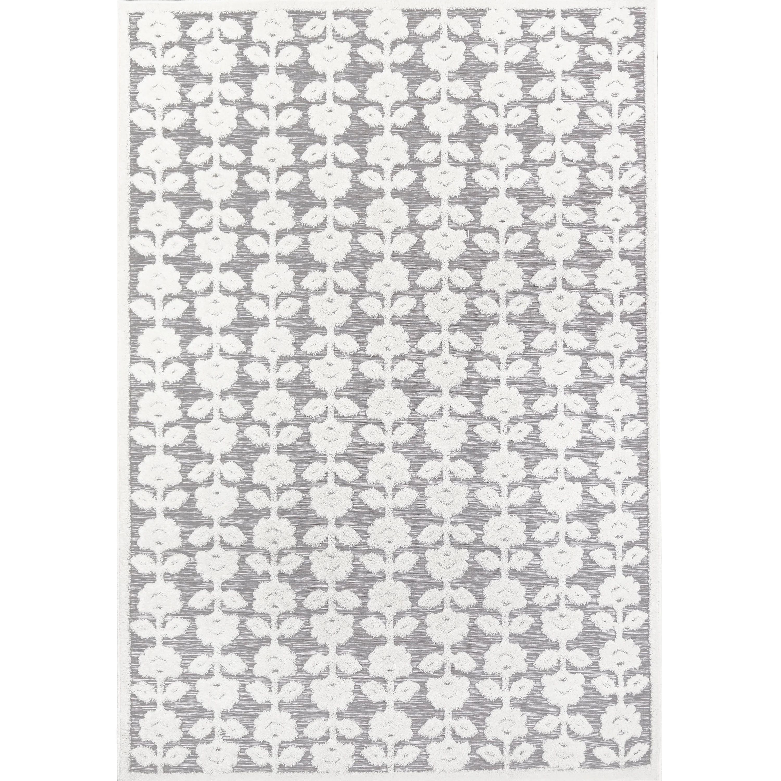 My Texas House Poppy 2' x 3' Grey Floral Indoor/Outdoor Area Rug | Walmart (US)