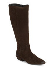Made In Italy Suede High Shaft Boots With Wrapped Heel | Women's Shoes | Marshalls | Marshalls