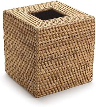 YANGQIHOME Square Rattan Tissue Box Cover, Hand Woven Wicker Tissue Holder, 5.5 x 5.5 X 5.7 inch,... | Amazon (US)
