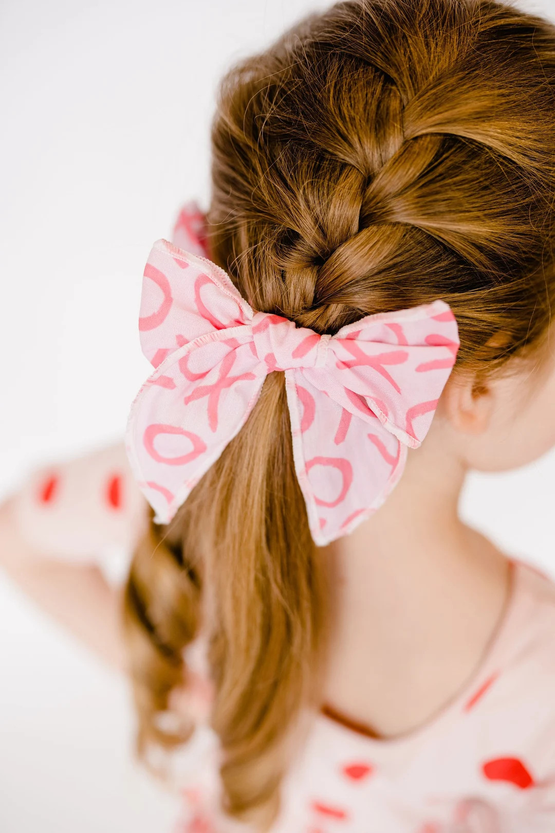 4 XOXO Pink Serged Cotton Bow Valentines Day Hair Clip - Etsy | Etsy (US)