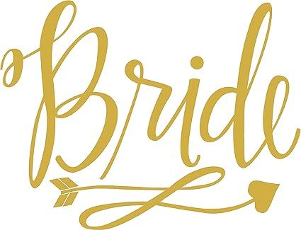 (Gold) Bride Heat Transfer Iron on Stencils for Wedding | Amazon (US)