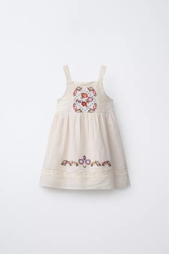 CROSS STITCH EMBROIDERED DRESS | Zara US