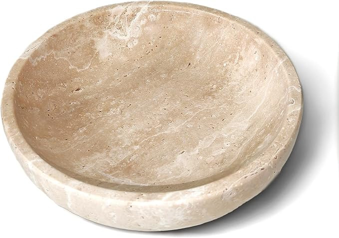 Large Decorative Marble Bowl, 7.87 inches,Natural Stone Round Bowl for Home Decor, Fruit, Nuts, J... | Amazon (US)