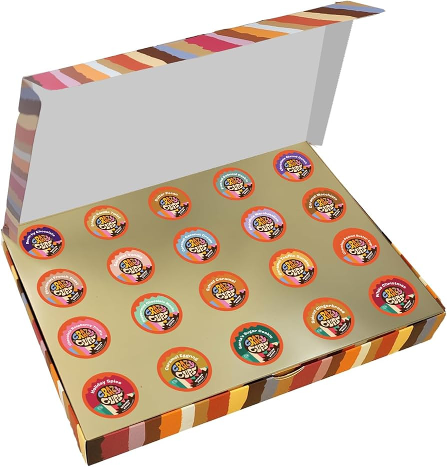 Crazy Cups Coffee Gifts, Flavored Coffee Gift Box for Keurig K Cup Machines, Deluxe Coffee Sample... | Amazon (US)
