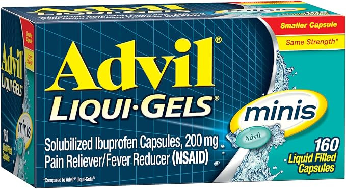 Advil Liqui-Gels Minis Pain Reliever and Fever Reducer, Pain Medicine for Adults with Ibuprofen 2... | Amazon (US)