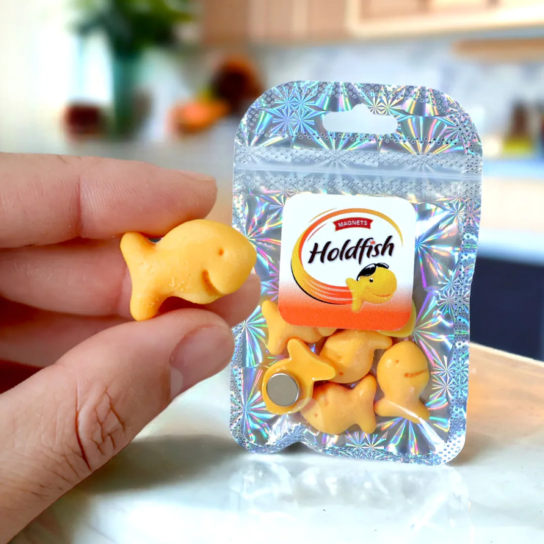 Holdfish Fridge Magnets for Goldfish Crackers Lover, Stocking Stuffer Idea, Set of 6 - Etsy | Etsy (US)