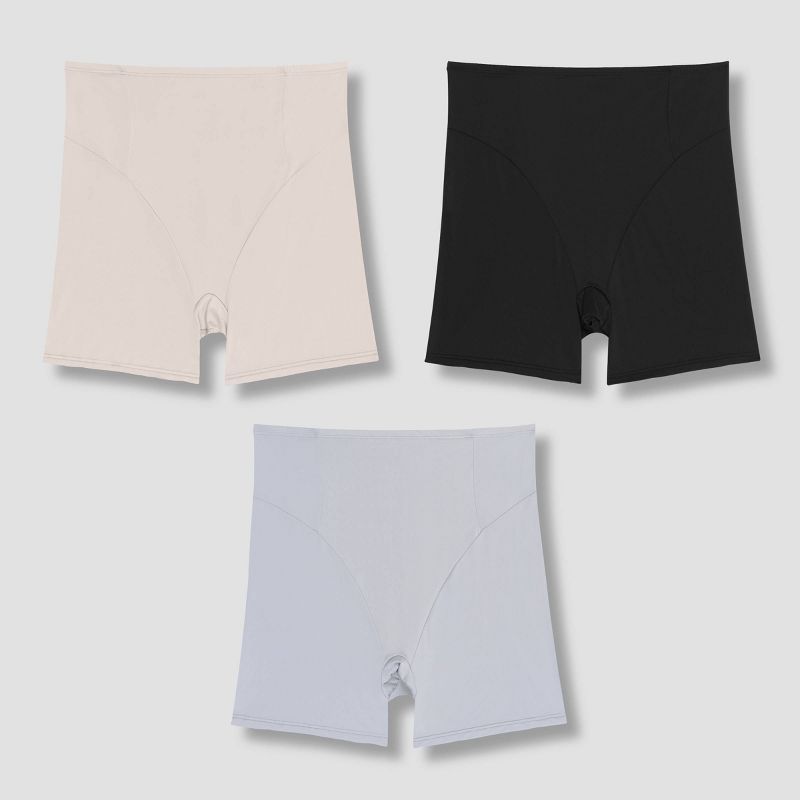 Hanes Premium Women's 3pk Body Toner Mid Thigh Briefs Underwear - Colors May Vary | Target