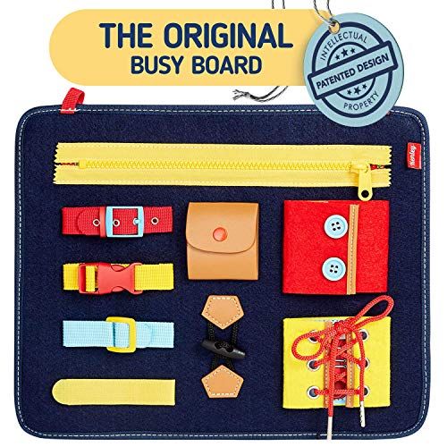 Toddler Busy Board - Montessori Sensory Activity Board for Toddlers - Develops Basic and Fine Motor  | Amazon (US)