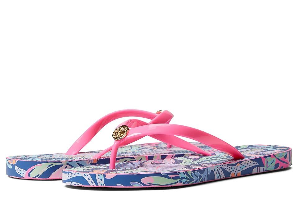 Lilly Pulitzer Pool Flip-Flop (Oyster Bay Navy You've Been Spotted) Women's Sandals | Zappos