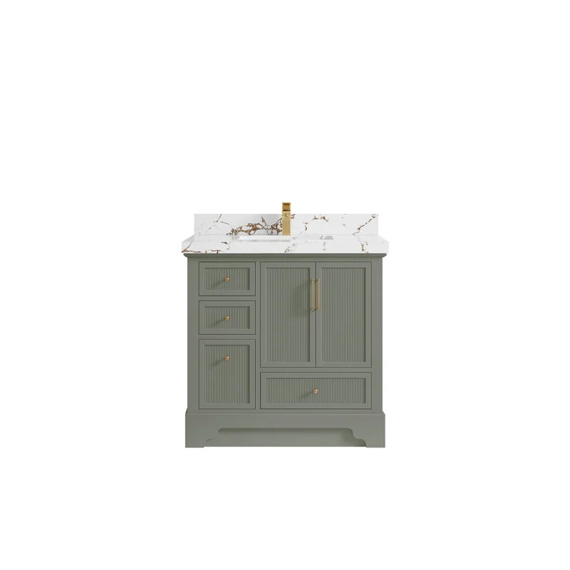 Alys 36'' Single Bathroom Vanity with Quartz Top | Wayfair North America