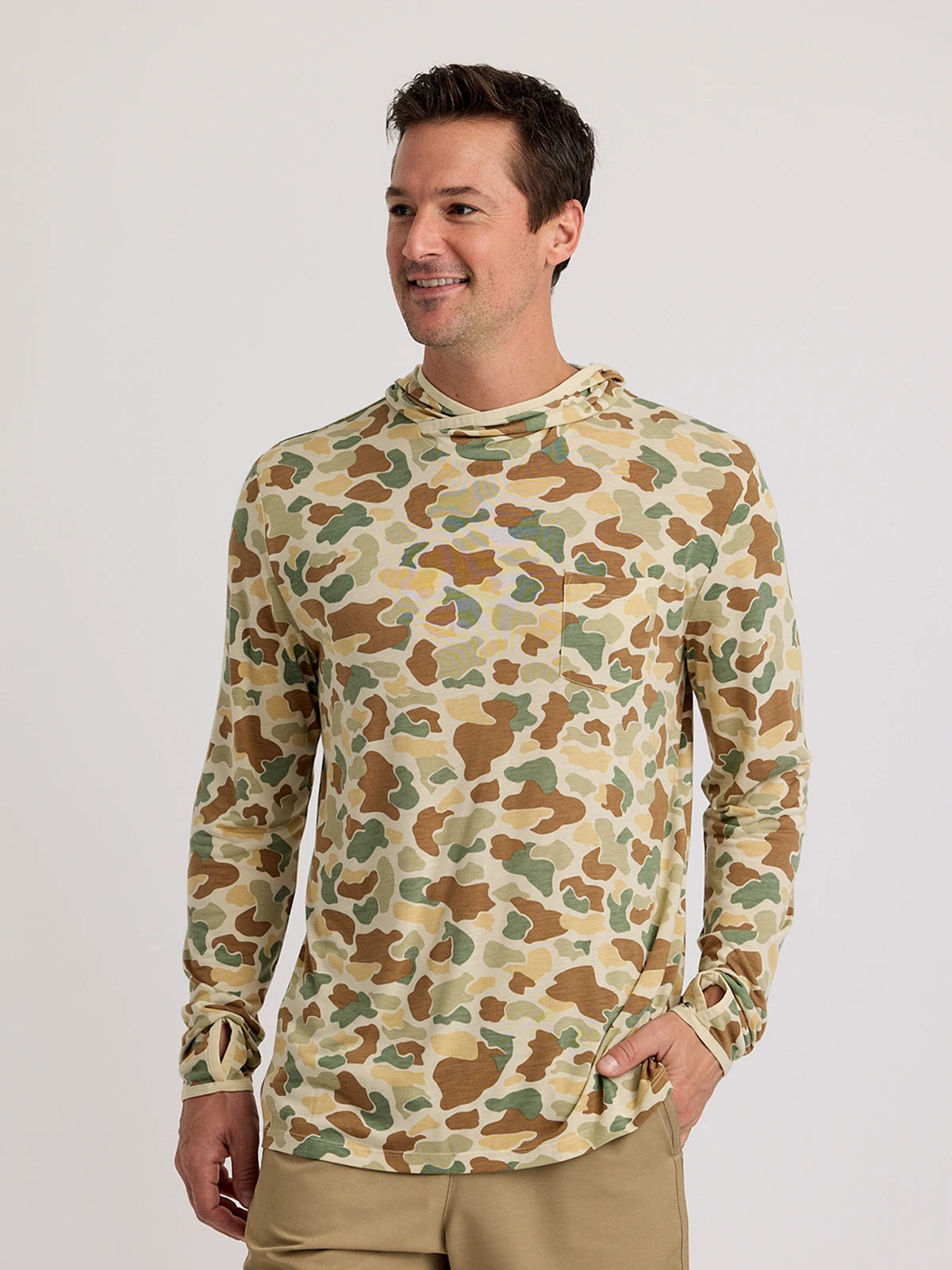 Men's Bamboo Lightweight Hoodie - Vintage Camo | Free Fly Apparel
