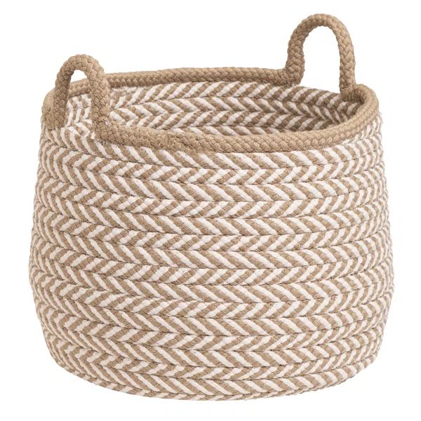 Taupe/White Preve Fabric Basket | Wayfair North America