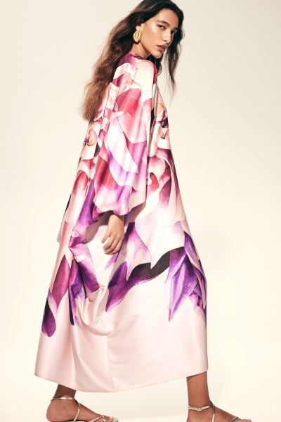 Satin Kaftan Dress - Light pink/dahlia - Ladies | H&M US | H&M (US + CA)