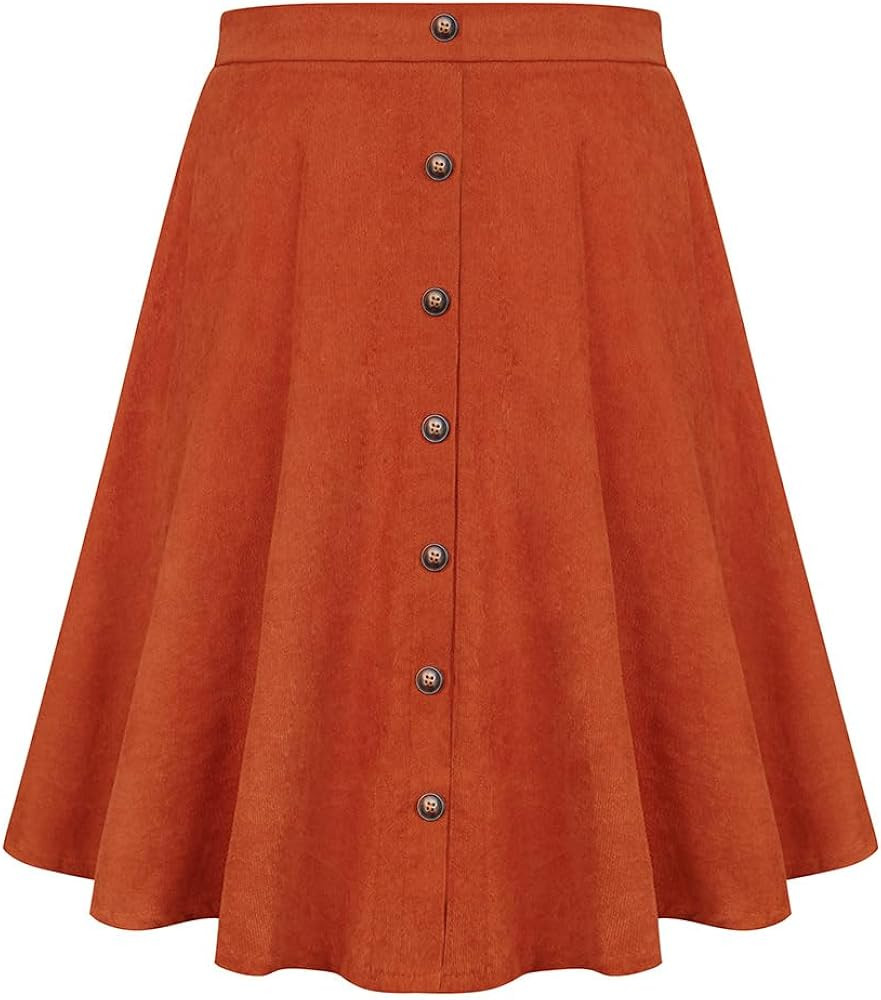 TIYOMI Plus Size Skirts Basic Versatile Stretchy Skirt Mini Skater Skirt Swing A Line Corduroy/Pl... | Amazon (US)
