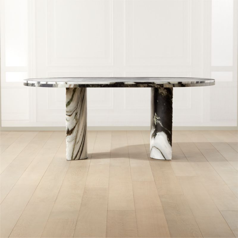 Julius 72" Oval Marble Dining Table + Reviews | CB2 | CB2
