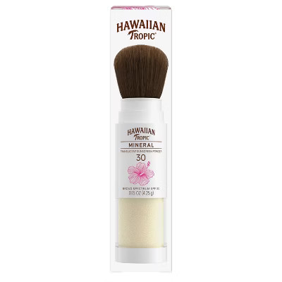 Hawaiian Tropic Mineral Skin Nourishing Sunscreen Powder Brush - SPF 30 - 0.15oz | Target
