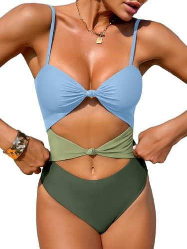 ANRABESS Women One Piece Swimsuits Tummy Control Bathing Suit Twist Cutout Adjustable Straps Swim... | Amazon (US)