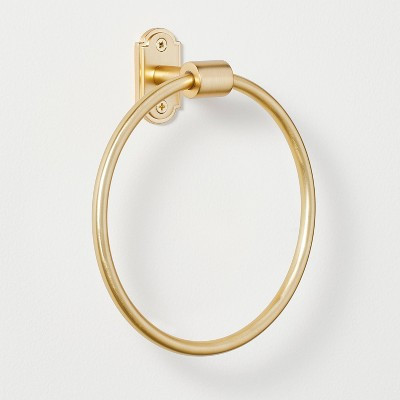 Classic Metal Towel Ring Brass Finish - Hearth & Hand™ with Magnolia: Zinc & Aluminum Bathroom Holder | Target