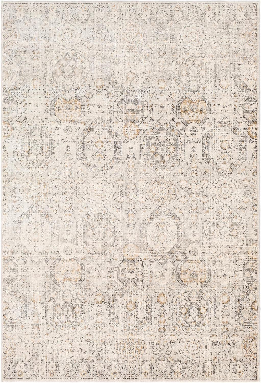 Mark&Day Area Rugs, 5x7 Geelbroek Traditional Tan/Ivory Area Rug, Beige Grey Black Carpet for Liv... | Amazon (US)