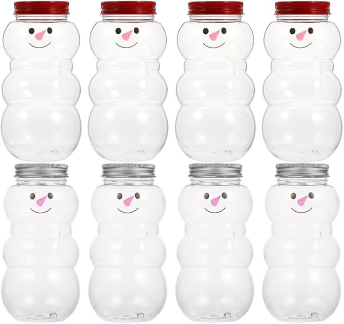 Cabilock 8pcs Portable Snowman Juice Bottles, Airtight Lids Sealed Beverage Containers, Reusable ... | Amazon (US)