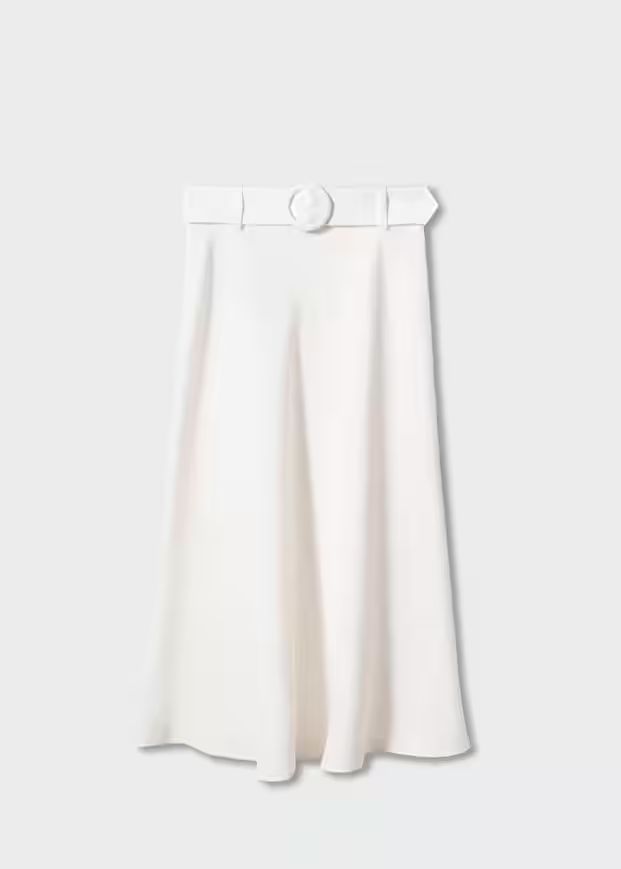 Linen skirt with belt | MANGO (US)
