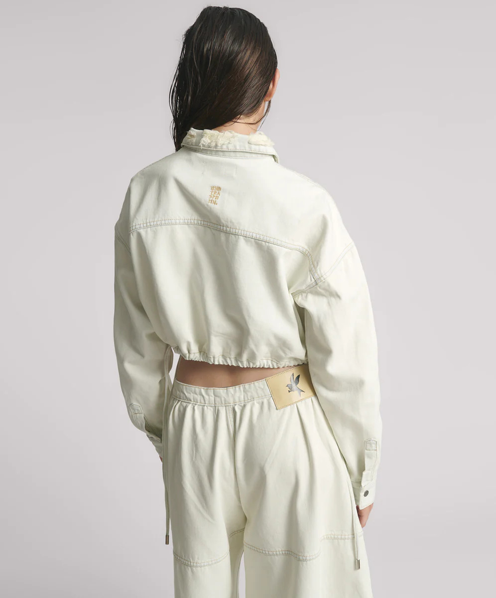 Denim Bubble Shirt - Blue Cream | One Teaspoon | OneTeaspoon