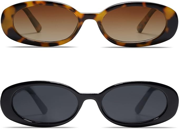 VANLINKER Polarized Retro Oval Sunglasses for Women and Men Small 90s Style VL9580 | Amazon (US)