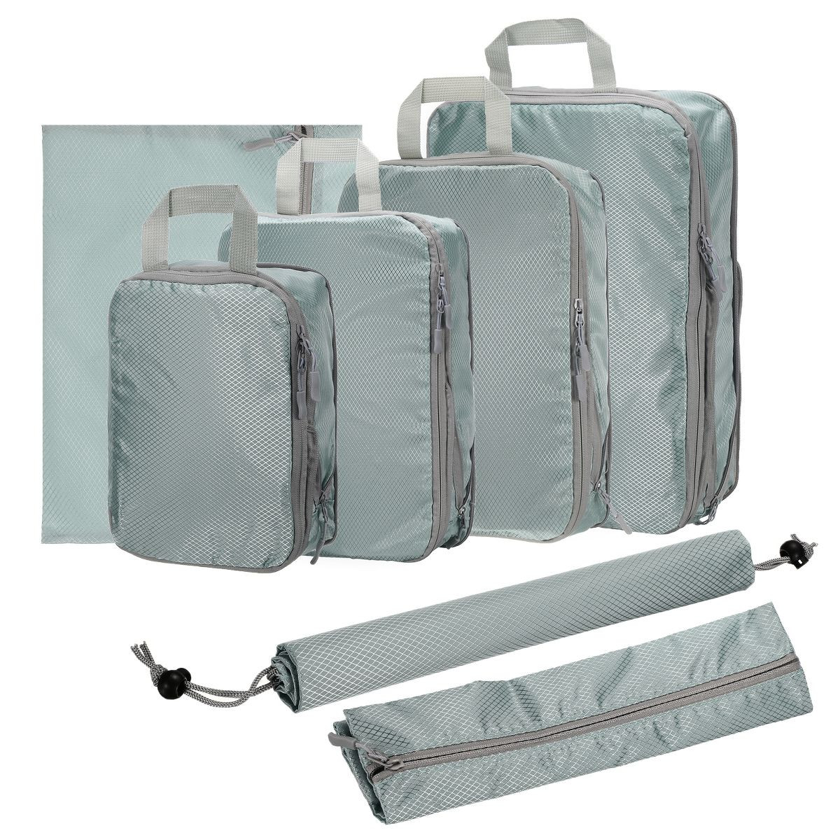 Unique Bargains Compression Packing Cube Expandable Storage Travel Luggage Organizers 7 Pcs Grey | Target